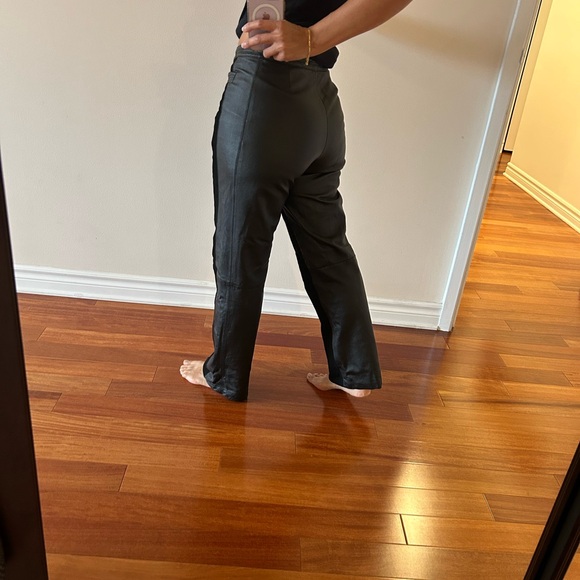 Black genuine Suede and leather Hight waisted Marie Claire pants size 9 - Picture 11 of 13